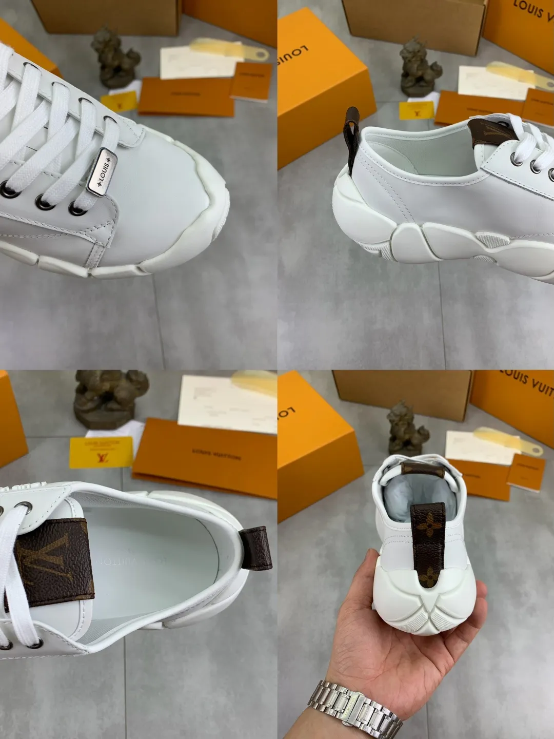 Men's men's shoes 💰P600 new style super hot 🔥 LV Bubble Bubble cloud shoes new casual sports shoes All stars have the same style. It's really good-looking and has a sense of technology and luxury. The shoe shape is smooth and not bulky, and small girls can easily handle it. TPU injection molded rice flower outsole, leather lining with breathable space mesh, molded cowhide feet, calfskin surface Code number: 35-40 (customized for 41 42) Color: black white silver